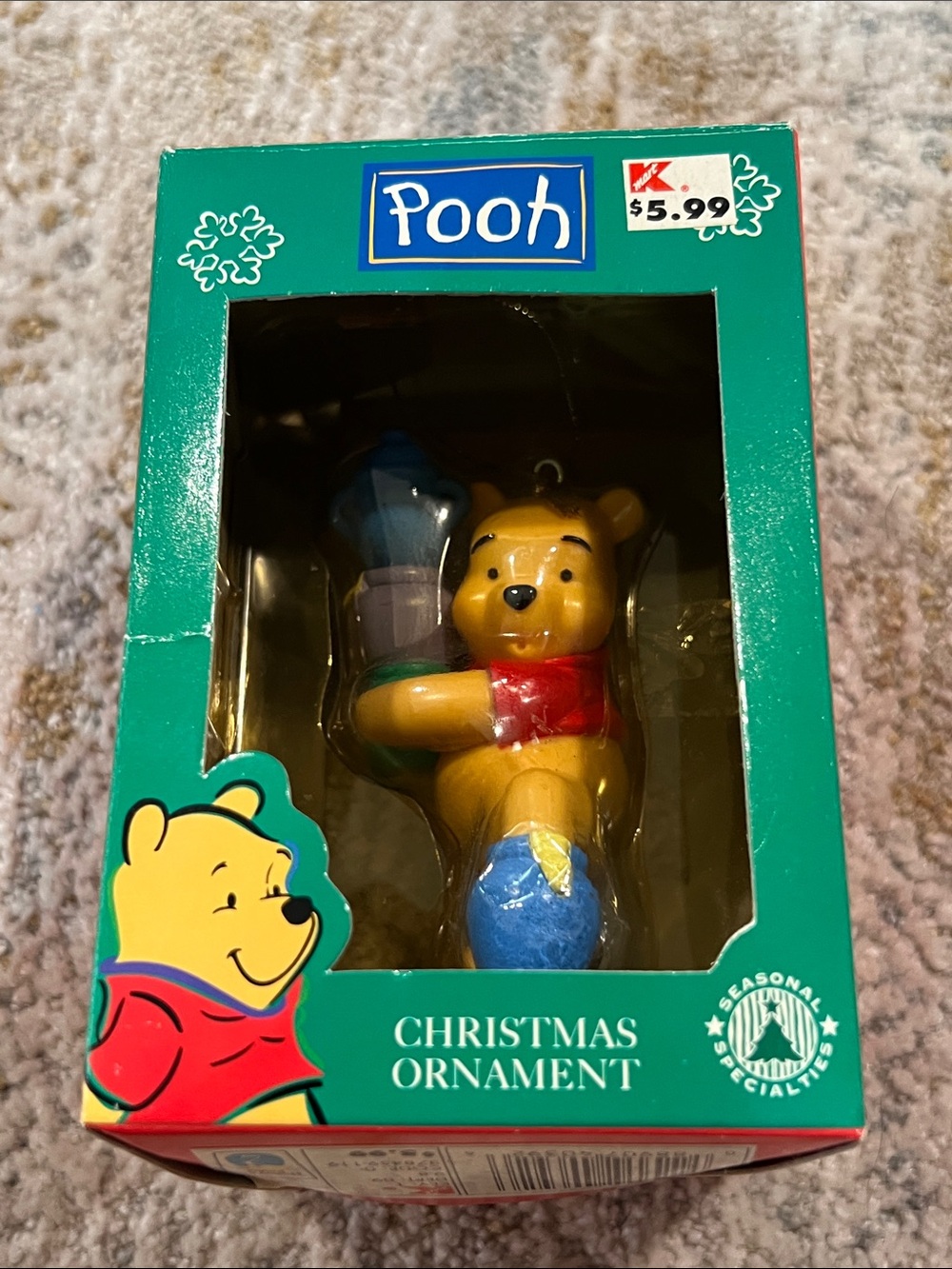 VTG Seasonal Specialties Winnie the Pooh Christmas Ornament w/ Original Box z29
